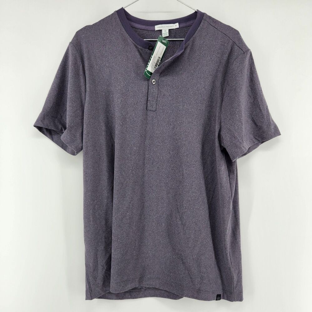 Threads 4 Thought Men's Medium Purple Shayne Luxe Jersey 3 Button‎ Henley NWT